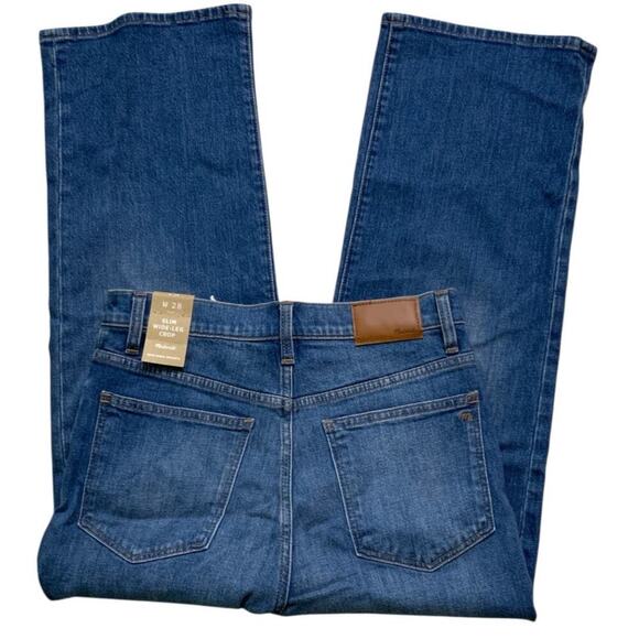 Madewell Jeans Womens 28 Slim Wide Leg Crop Button Fly Mid Wash Streetwear Denim - Picture 6 of 16